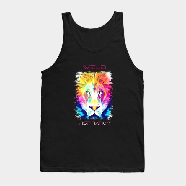 Lion Wild Nature Animal Colors Art Painting Tank Top by Cubebox